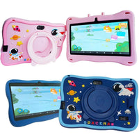 Super Cheap 2025 Rugged Kids Tablet Android 12 Learning Gaming Tablet Anti-drop with Silicone Wifi 7-inch Tablet for Children