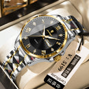 Men's Luxury-Style Quartz Watch — Day/Date, Stainless Steel Bracelet
