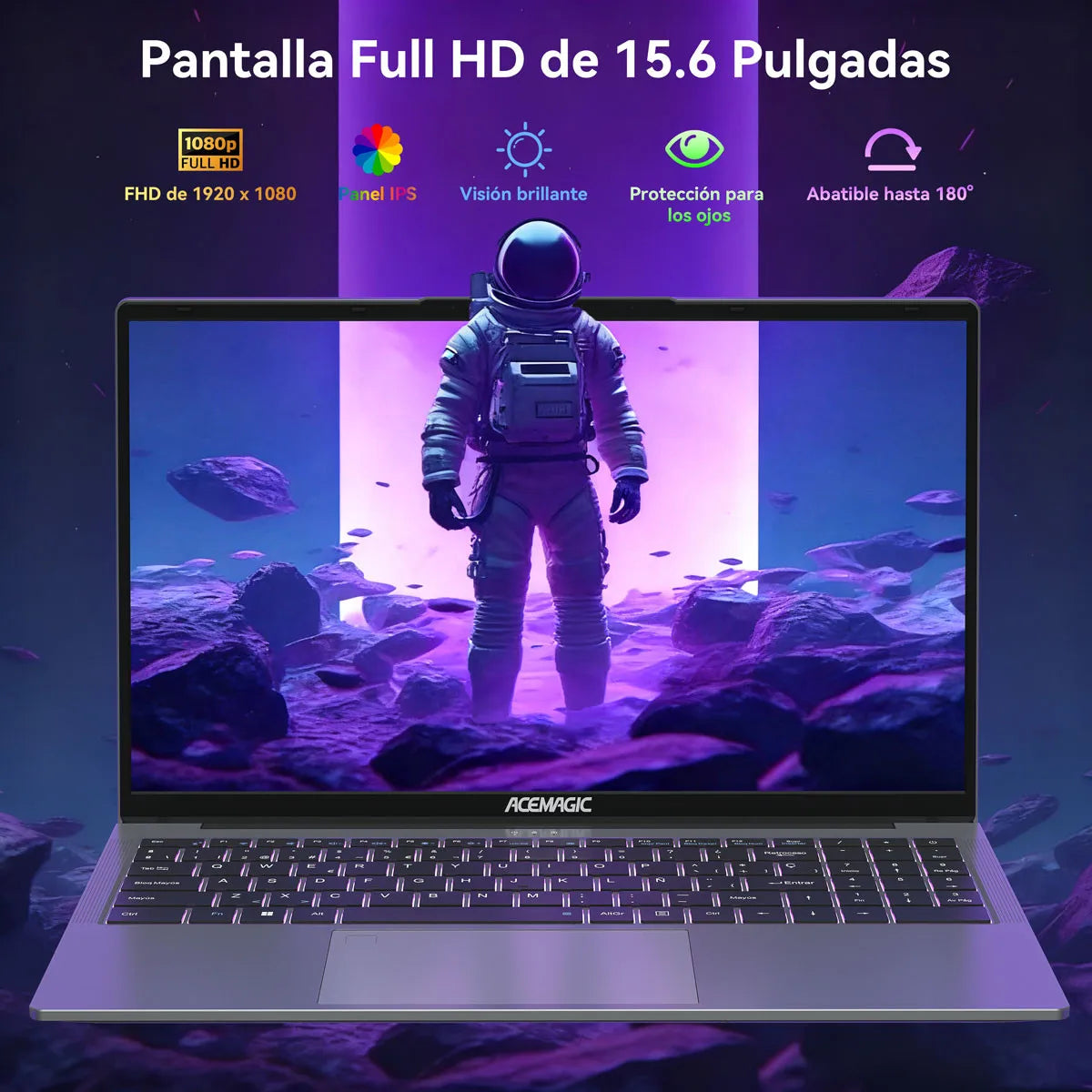 KAMRUI 15.6" Laptop — Ryzen 7, 16GB DDR4, 512GB NVMe SSD, Windows 11 Pro