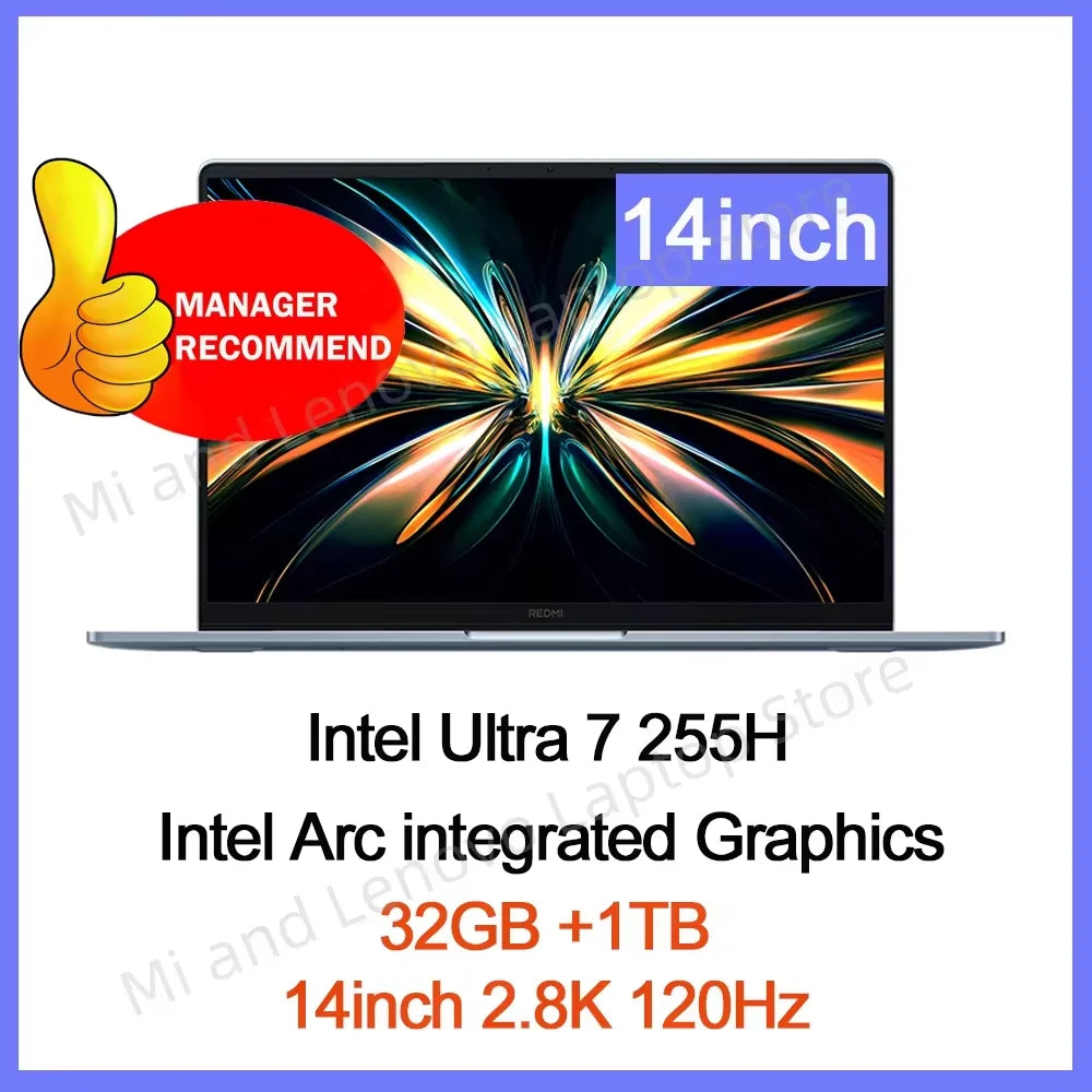 Xiaomi REDMI Book Pro 14 2025 – Intel Core Ultra 5/7 | Up to 32GB DDR5 | 1TB SSD | 2.8K 120Hz | Wi-Fi 6