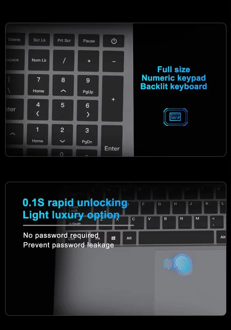 15.6" Gaming Laptop – Intel Core i9 or i3 | 16GB RAM | FHD IPS | Fingerprint | Backlit KB | Windows 11