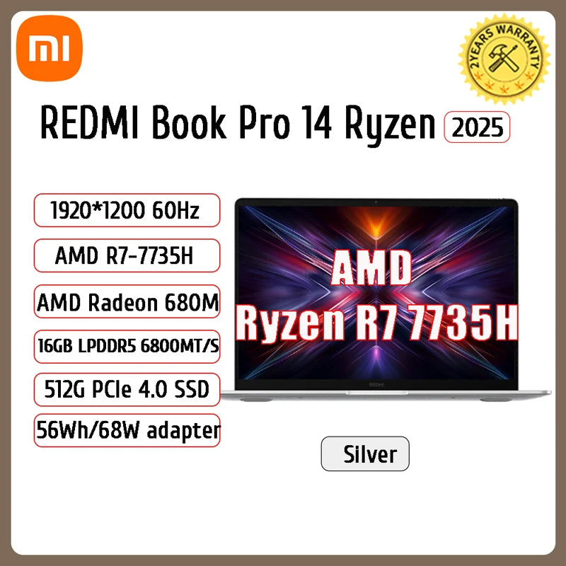 Xiaomi REDMI Book 14" / 16" – AMD Ryzen 7 7735H or Ryzen 5 | 16GB DDR5 | 512GB SSD | 1920×1200 | Windows 11