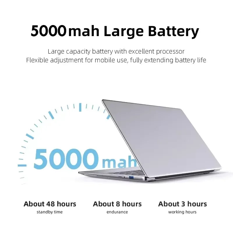2025 Office Laptop Windows 11 Intel Atom x7 A3950 Notebook PC Gamer 12GB RAM 512GB 1TB SSD 1920*1080 Office Computer