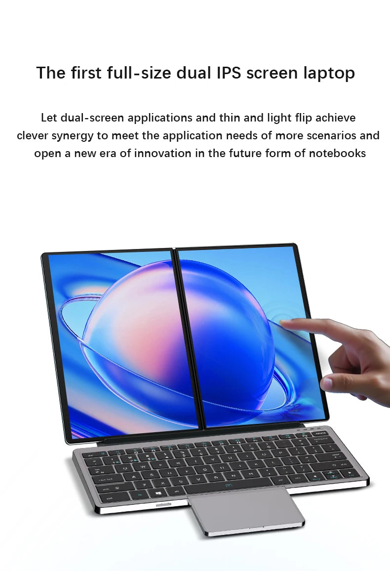 GLF-S2 Dual-Screen Laptop — Twin 10.9" Touch, Intel i3-1215U/N100, 2-in-1