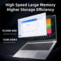 15.6" Office Laptop — Intel Atom x7, 12GB RAM, Up to 2TB SSD, Windows 11