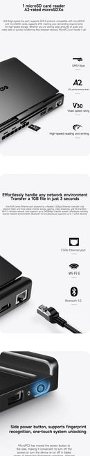 GPD MicroPC 2 2025 – 7" Pocket Laptop | Intel i3-N300 | 16GB DDR5 | Up to 4TB SSD | Touch | Wi-Fi 6 | Windows 11 Pro