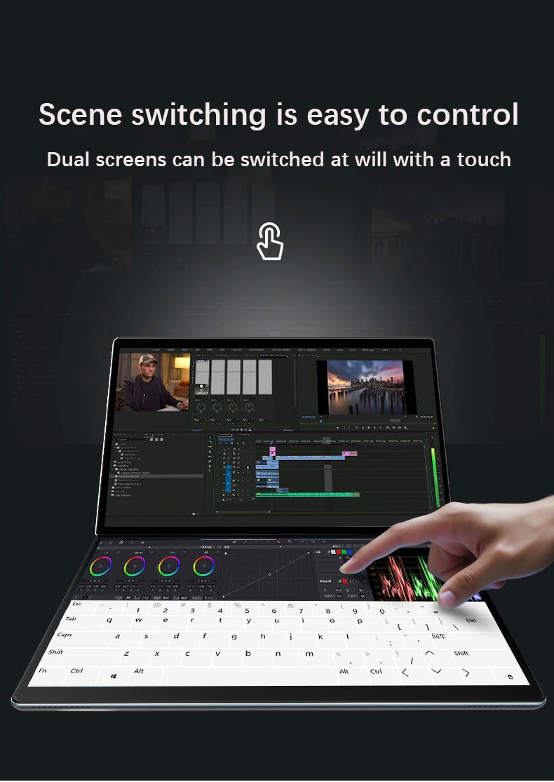 GLF-S2 Dual-Screen Laptop — Twin 10.9" Touch, Intel i3-1215U/N100, 2-in-1