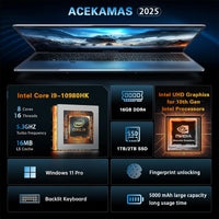 ACEKAMAS 15.6" Gaming Laptop — Intel Core i9-10980HK, 16GB DDR4, 1TB SSD
