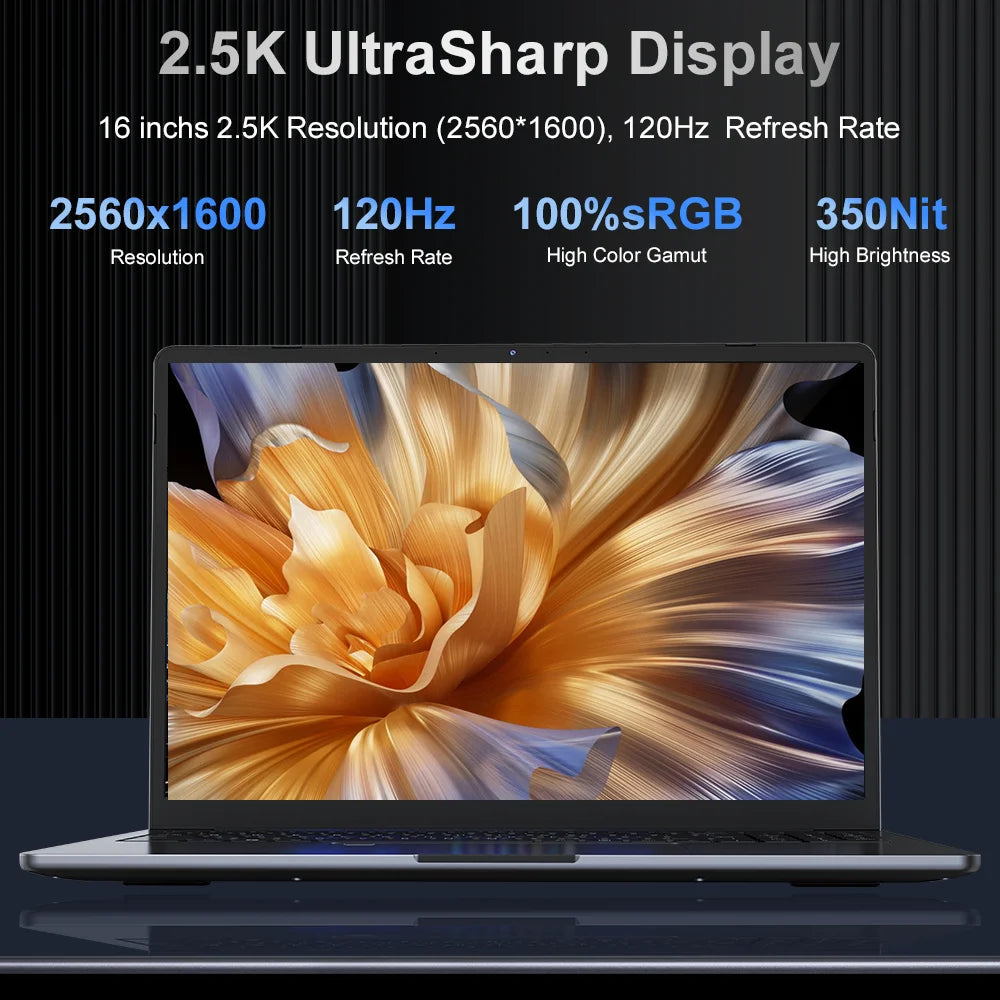 Ninkear N16Pro 16" — Intel Core i7, 2.5K 120Hz, 16GB RAM, 1TB SSD