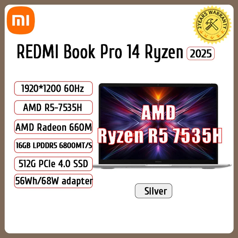 Xiaomi REDMI Book 14" / 16" – AMD Ryzen 7 7735H or Ryzen 5 | 16GB DDR5 | 512GB SSD | 1920×1200 | Windows 11