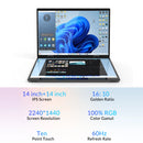 CRELANDER Dual-Screen Laptop — 14"+14" 2K Touch, 2-in-1 360° Flip, Intel N95/N100