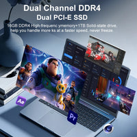 Ninkear N16Pro Laptop 16 inch 2.5K 120Hz Intel Core i7-12700H WiFi 6 16GB RAM 1TB SSD Laptop Windows 11 Notebook Office Computer