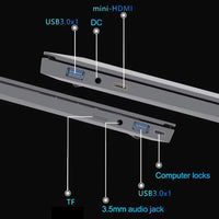 15.6" Ultra Slim Intel Core i7 6500U Laptop Computer Windows 11 16GB DDR4 1TB SSD Notebook PC Fingerprint Unlock Gaming Laptops
